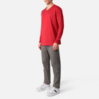 Camiseta Pima Gola V Manga Longa Masculina | Life Collection - Marsala