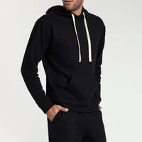 Blusão Moletom Com Capuz Masculino - Preto