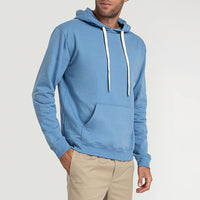 Blusão Moletom Com Capuz Masculino - Azul Celeste