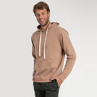 Blusão Moletom Com Capuz Masculino - Bege Médio