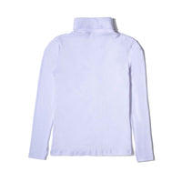 Blusa Canelado Algodão Gola Rolê Feminina - Branco