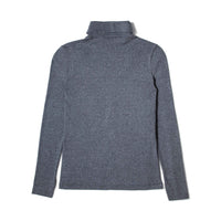 Blusa Canelado Algodão Gola Rolê Feminina - Mescla Escuro