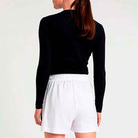 Camiseta Canelada Manga Longa Feminina - Preto