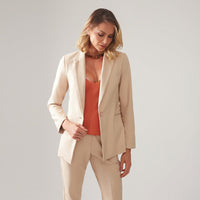 Blazer Clássico Acinturado - Bege