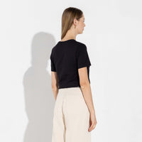 Camiseta Algodão Premium Gola V Feminina | Everyday Collection - Preto