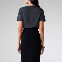 Saia Midi Malha Estruturada - Preto