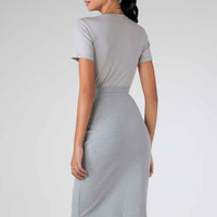 Saia Midi Malha Estruturada - Mescla Claro