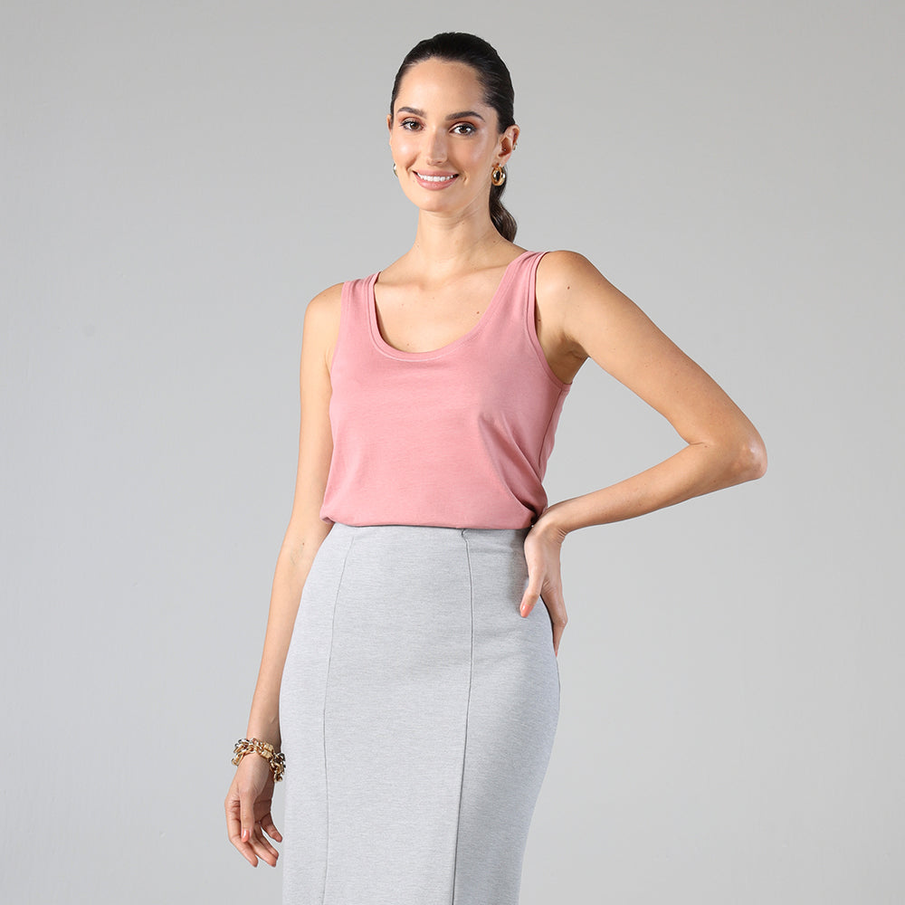 Regata Algodão Pima Feminina Life Collection Rose –