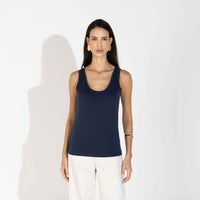 Regata Algodão Pima Feminina | Life Collection - Azul Marinho