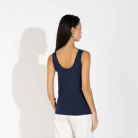 Regata Algodão Pima Feminina | Life Collection - Azul Marinho
