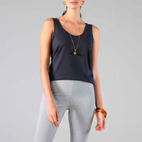 Regata Algodão Pima Feminina | Life Collection - Cinza Escuro