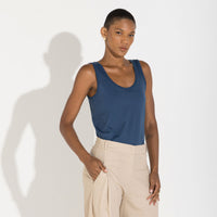 Regata Algodão Pima Feminina | Life Collection - Azul Carbono