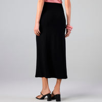 Saia Longa Malha Estruturada - Preto