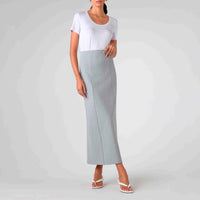 Saia Longa Malha Estruturada - Mescla Claro