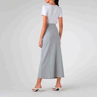 Saia Longa Malha Estruturada - Mescla Claro