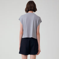 Blusa Viscose Manga curta - Cinza Claro