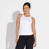 Regata Canelada Algodão Feminina - Branco