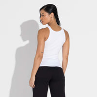 Regata Canelada Algodão Feminina - Branco