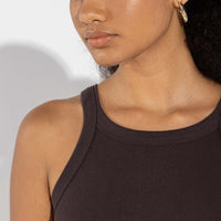 Regata Canelada Algodão Feminina - Marrom