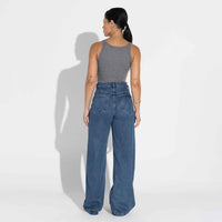 Regata Canelada Algodão Feminina - Mescla Escuro