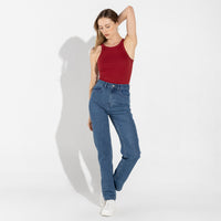 Regata Canelada Algodão Feminina - Vermelho Escarlate