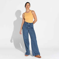 Regata Canelada Algodão Feminina - Amarelo Dijon