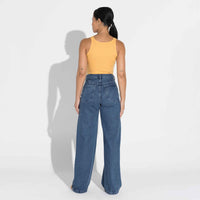 Regata Canelada Algodão Feminina - Amarelo Dijon