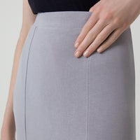 Saia Longa Viscose Evasê - Cinza Claro