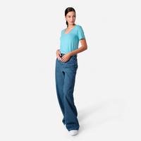 Tech T-Shirt Modal U Premium Feminina | Basico.com - Azul Turquesa