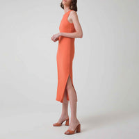 Vestido Midi Canelado Algodão - Marrom Telha