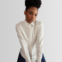 Camisa Tricoline Ampla Feminina - Off White