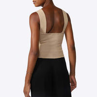 Top Tricot Viscose Feminino - Bege