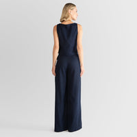 Regata Linho com Viscose Feminina - Azul Marinho
