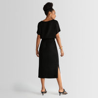 Saia Midi Viscose com Amarração - Preto