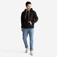 Blusa Moletom Felpa Com Capuz Masculina - Preto