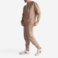 Blusa Moletom Felpa Com Capuz Masculina - Bege Pastel