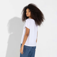 Camiseta Pima Manga Japonesa Feminina | Life Collection - Branco