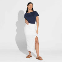 Camiseta Pima Manga Japonesa Feminina | Life Collection - Azul Marinho