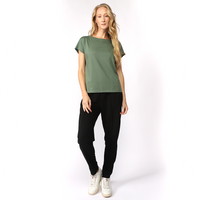 Camiseta Pima Manga Japonesa Feminina | Life Collection - Verde Pinheiro