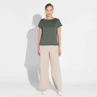 Camiseta Pima Manga Japonesa Feminina | Life Collection - Verde Figo