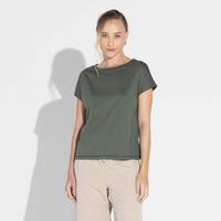 Camiseta Pima Manga Japonesa Feminina | Life Collection - Verde Figo