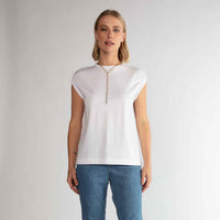 Blusa Algodão Ultraleve Franzida Feminina - Branco