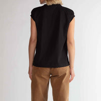 Blusa Algodão Ultraleve Franzida Feminina - Preto