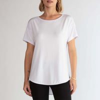 Travel T-shirt Barra Arredondada Feminina - Branco