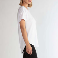 Travel T-shirt Barra Arredondada Feminina - Branco