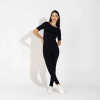 Blusa Cotton Pima Decote Canoa Feminina | Life Collection - Preto
