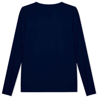 Camiseta Modal Gola U Manga Longa Feminina | Travel Collection - Azul Marinho