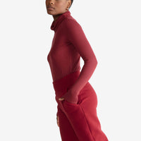 Blusa Canelada Viscose Gola Rolê Feminina - Marsala