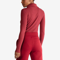 Blusa Canelada Viscose Gola Rolê Feminina - Marsala