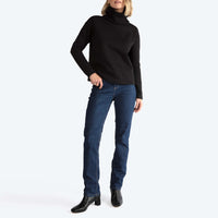 Blusa Moletom Felpa Gola Rolê Feminina - Preto